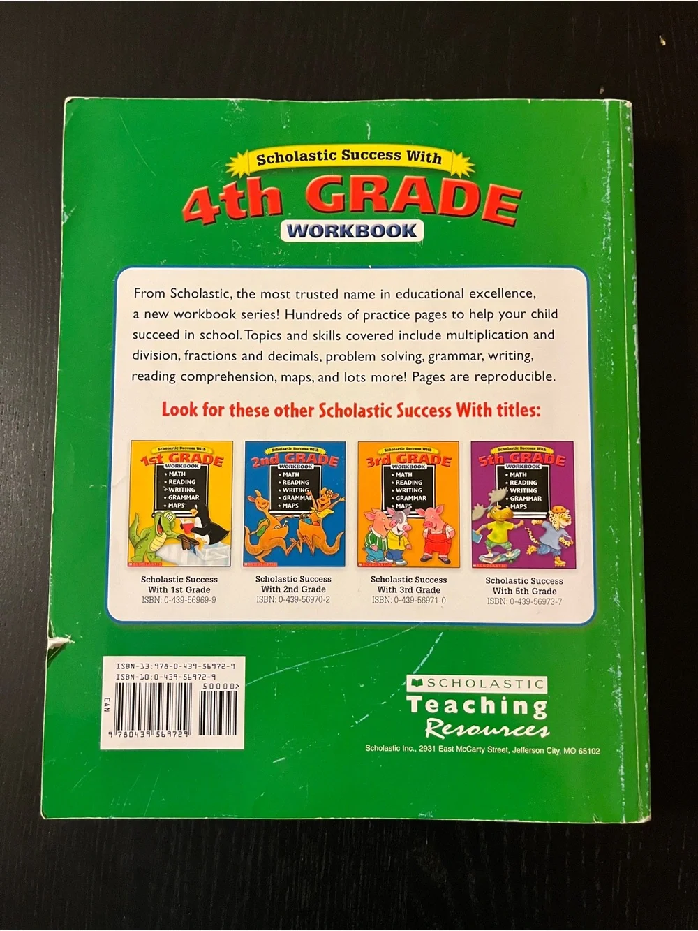 Scholastic Success With 4th Grade Workbook Math Reading